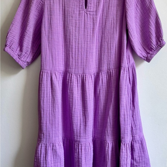 Cat & Jack Kids Purple Crinkle Gauze Dress - Picture 4 of 4